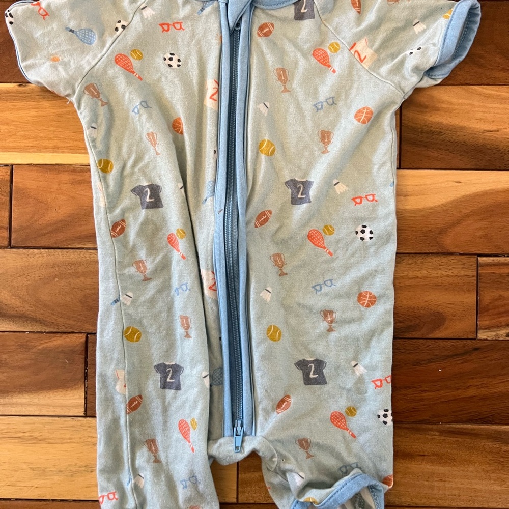 Blue Sports-Themed Kids One Piece